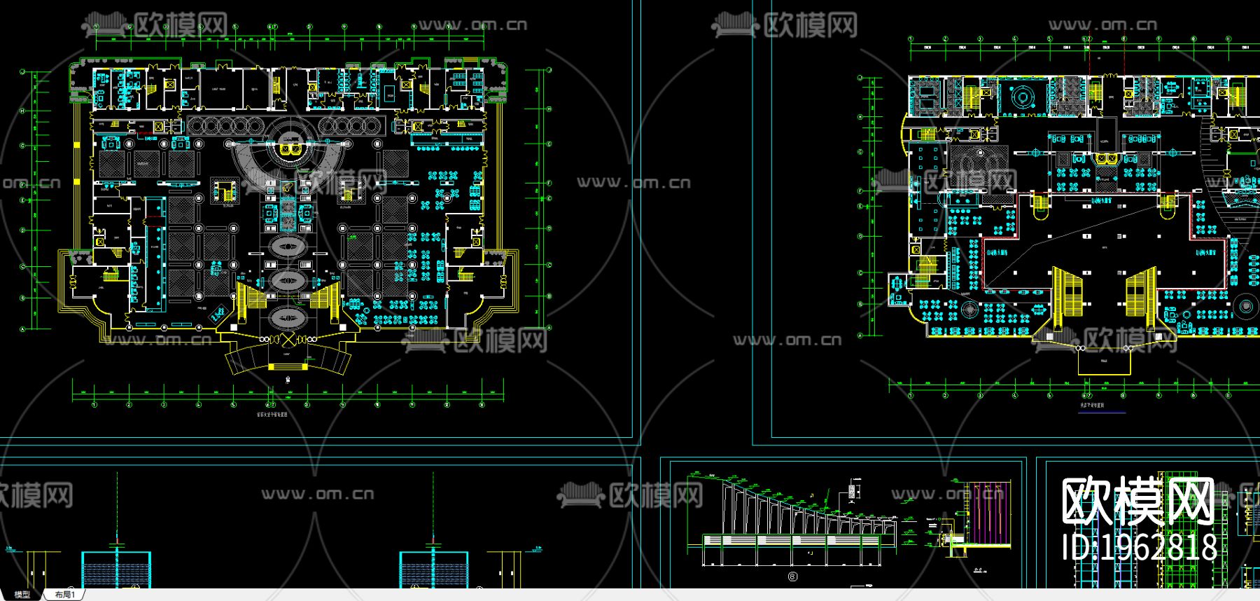 广场建筑cad图纸下载（渲染图1）