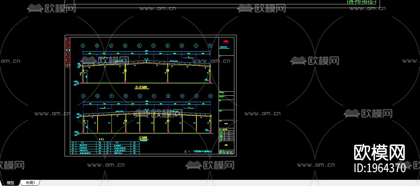 办公楼cad施工图下载（渲染图2）