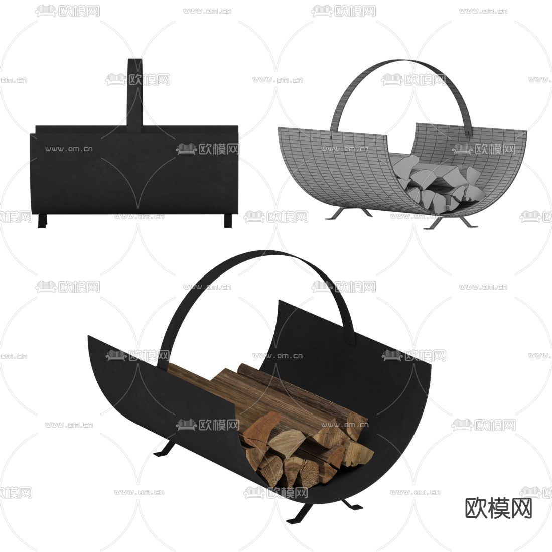 现代壁炉免费3d模型下载（渲染图1）