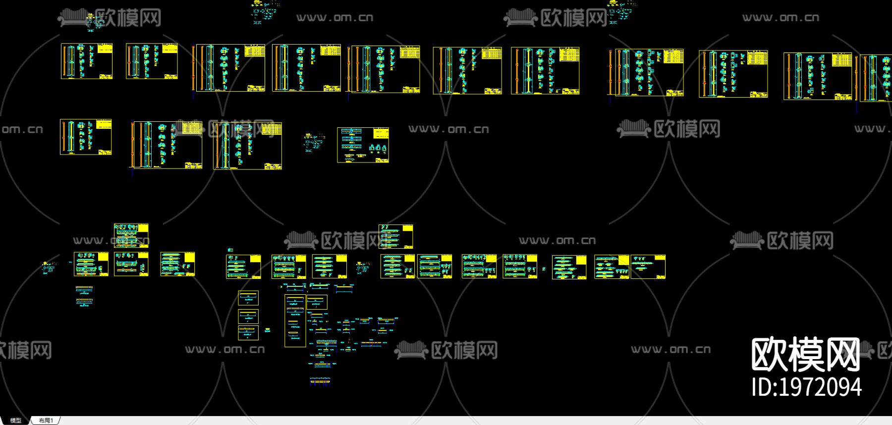 三层楼钢结构制造图CAD下载（渲染图4）