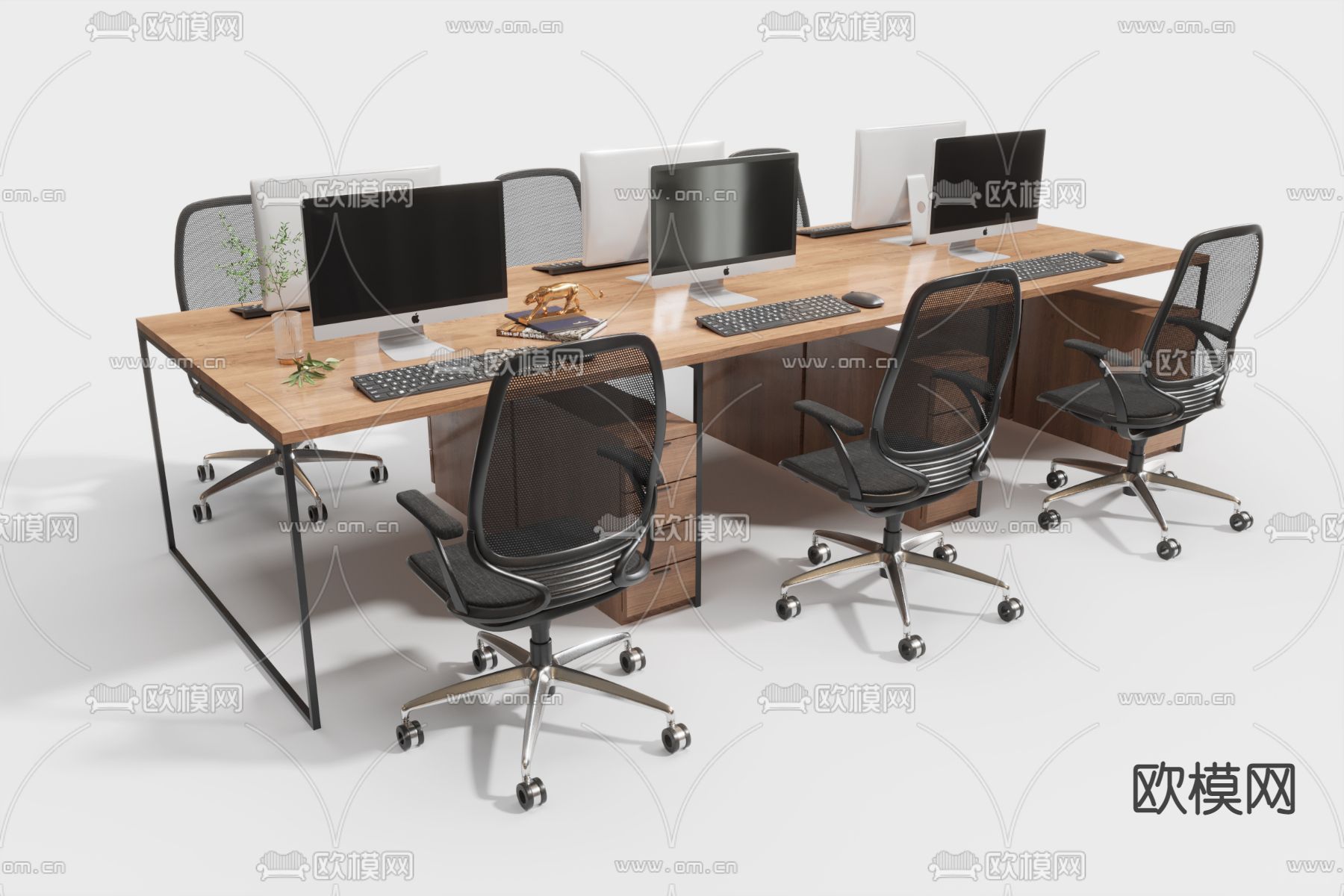 现代办公桌su模型