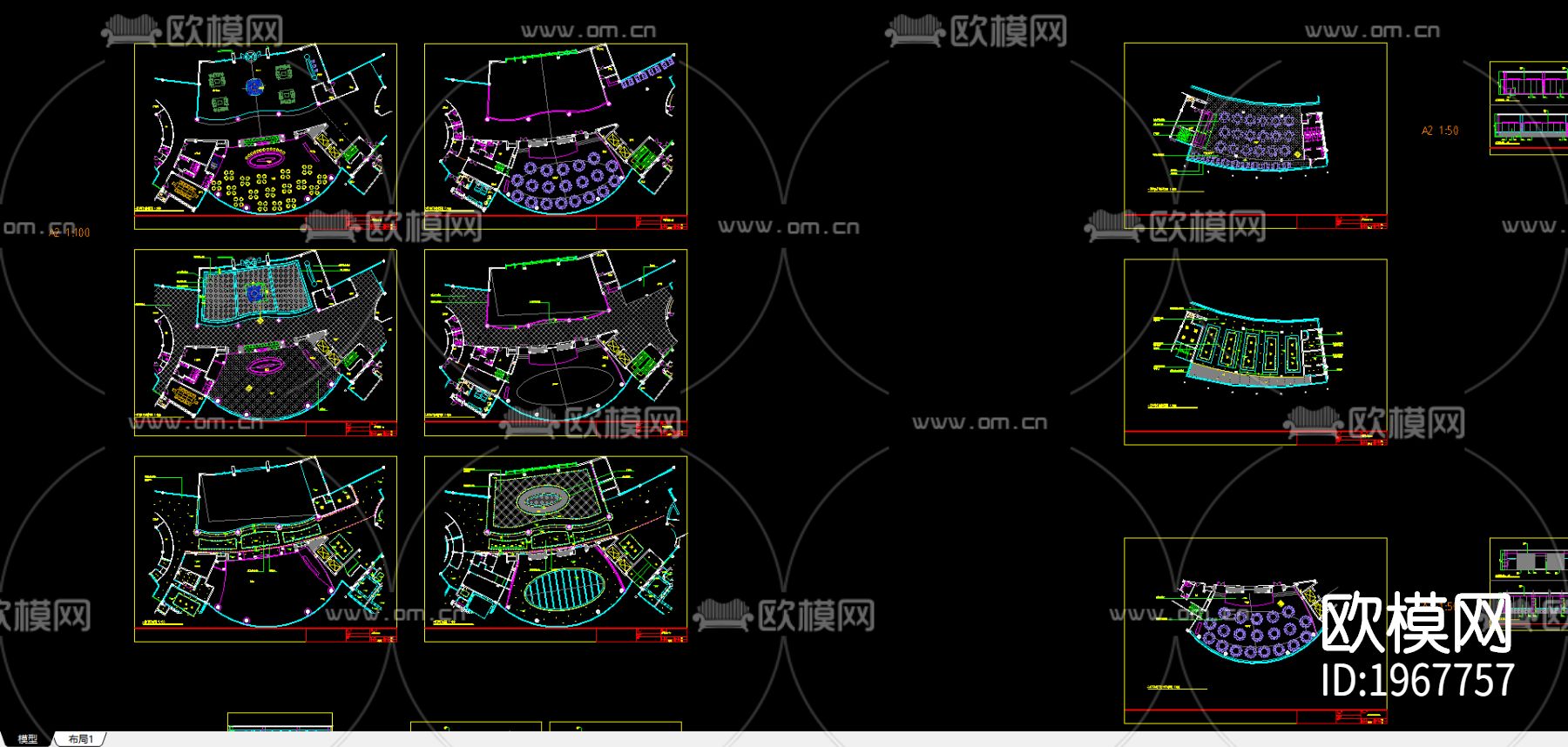 花园cad总平面布置图下载（渲染图1）