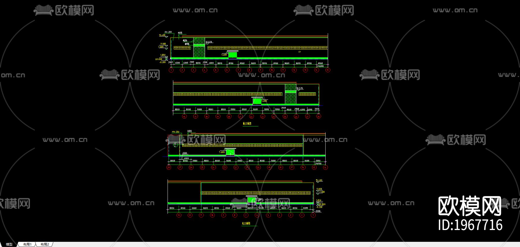 屋顶立面节点图下载（渲染图1）