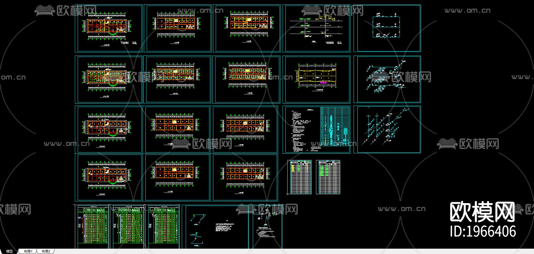 平面总规划土建水电图纸下载（渲染图2）