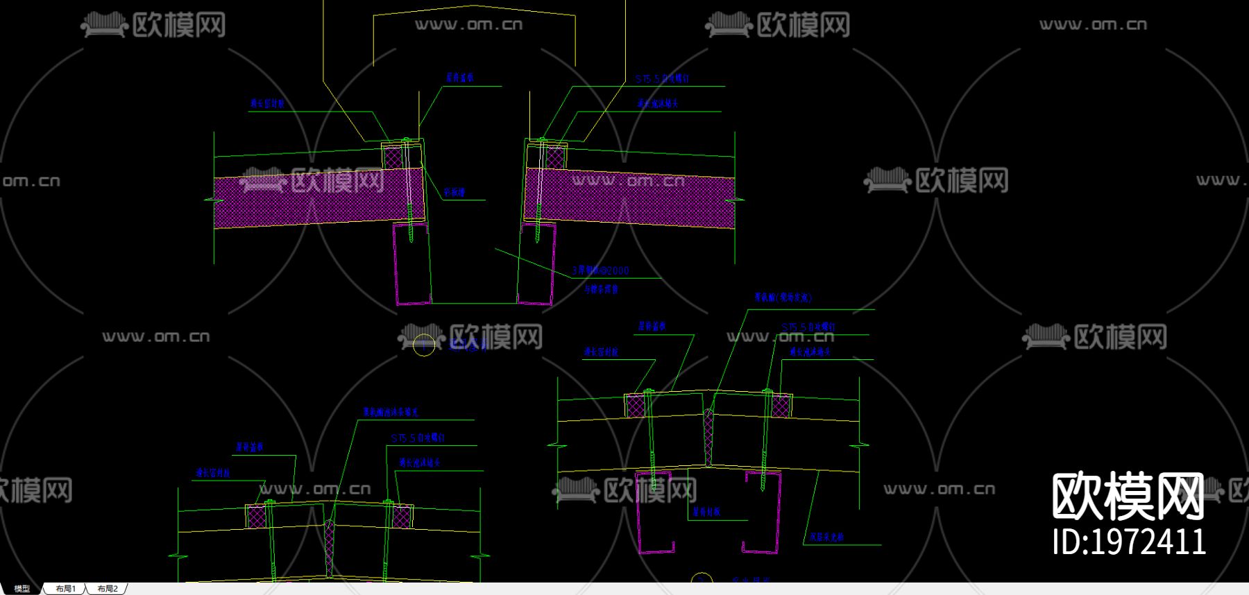通风屋脊采光屋脊节点下载