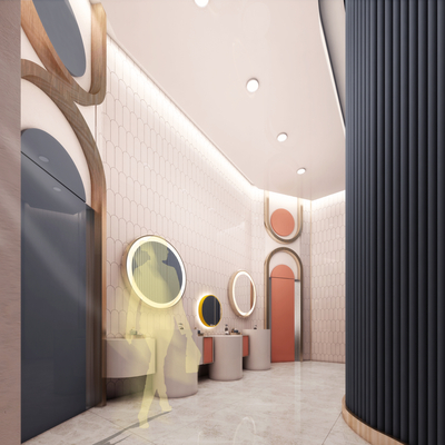  现代儿童餐厅su模型 