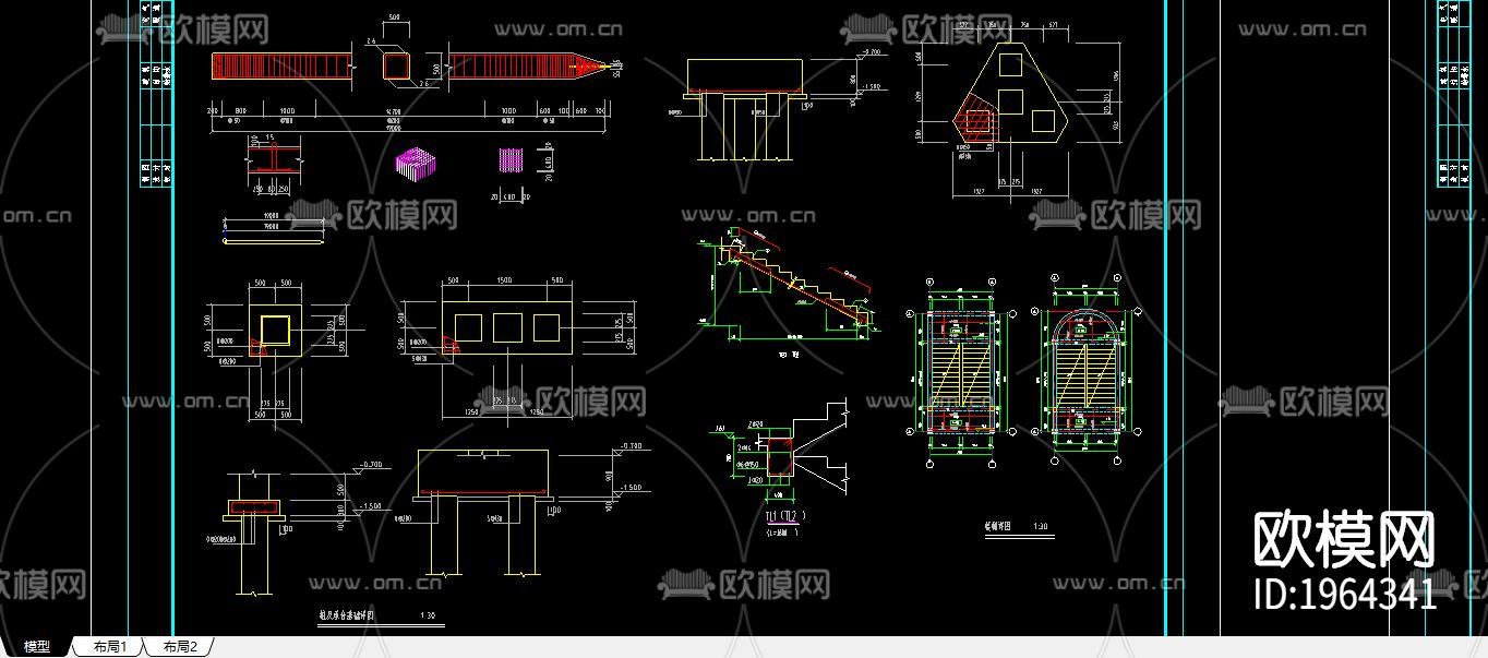 幼儿园cad施工图下载（渲染图2）