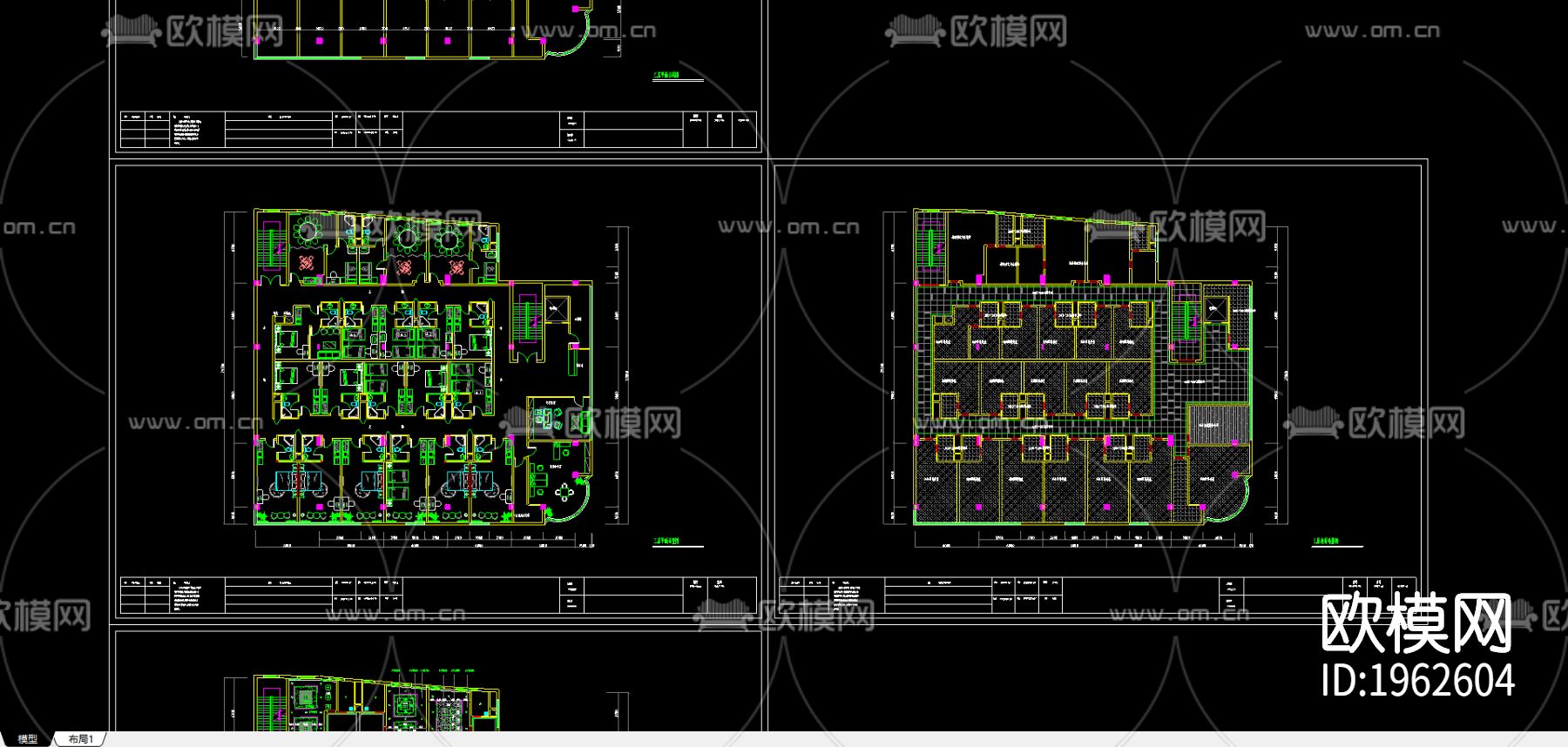 宾馆设计cad图纸下载（渲染图2）