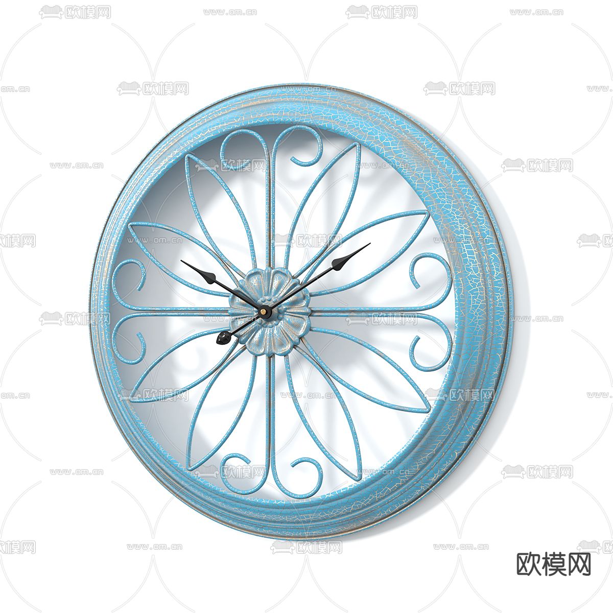 工业风复古雕花挂钟3d模型