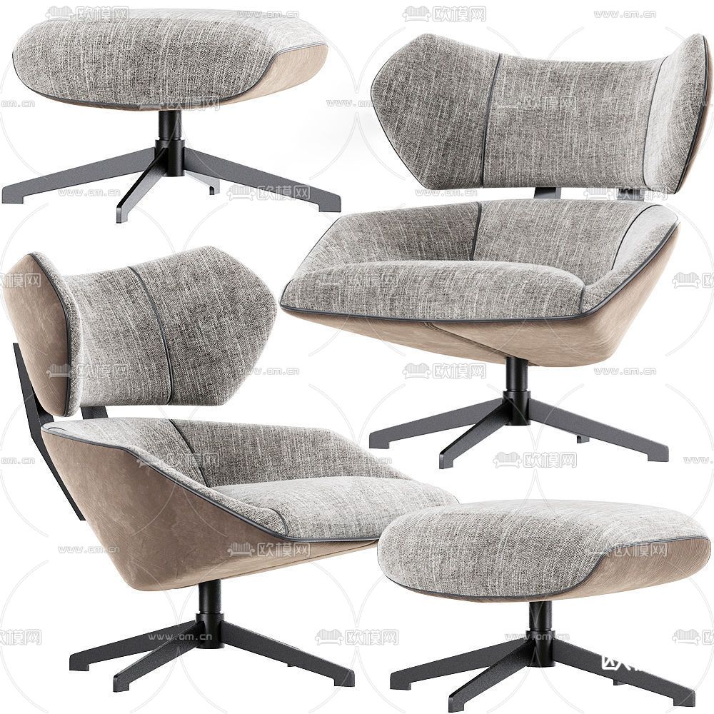 现代办公椅组合免费3d模型下载