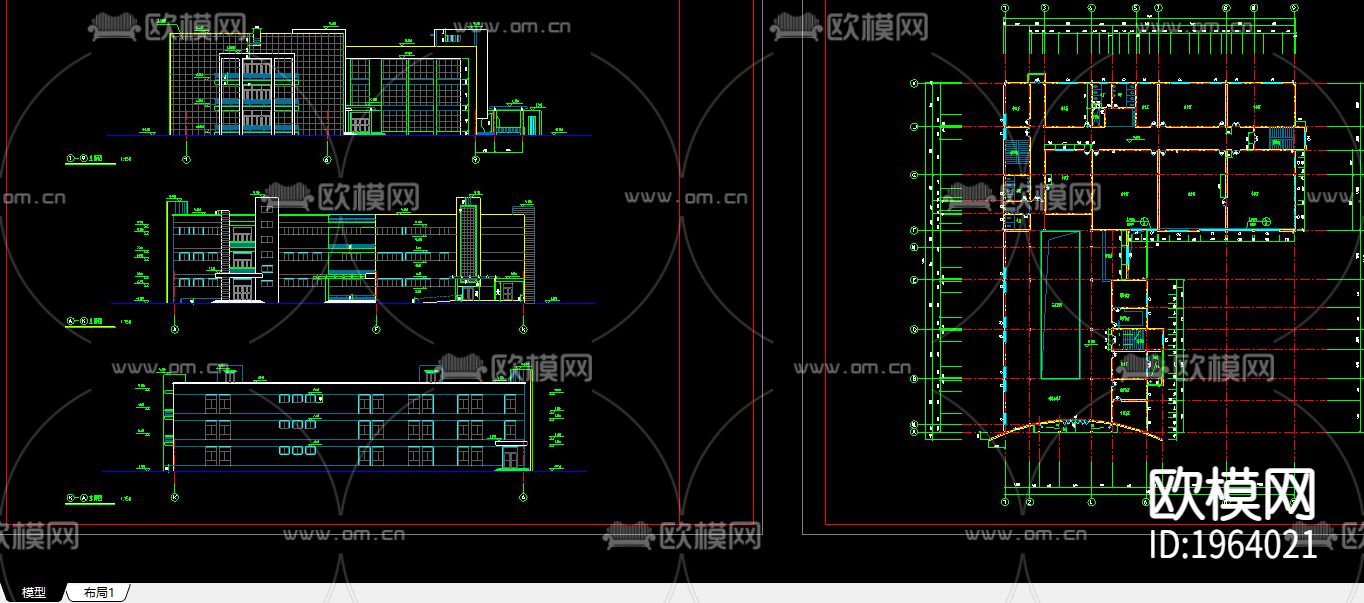 某文化娱乐建筑施工图下载（渲染图2）