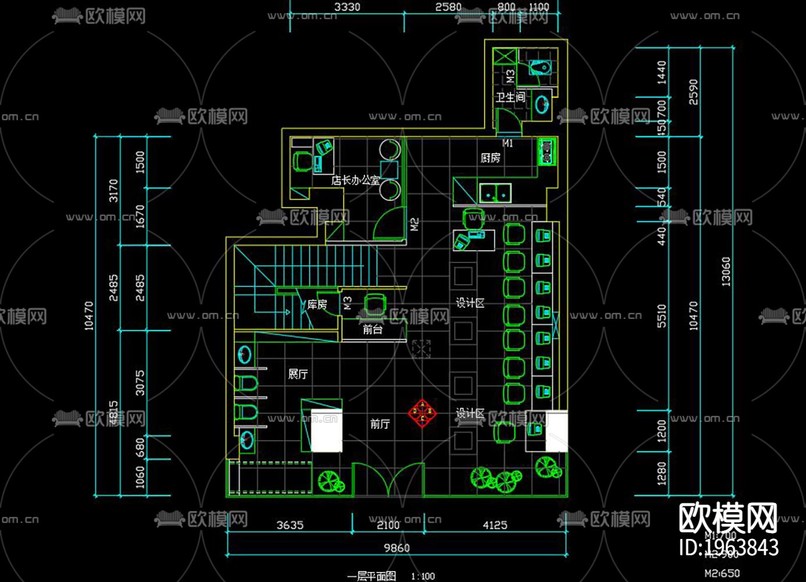裝修公司施工圖下載(渲染圖7)