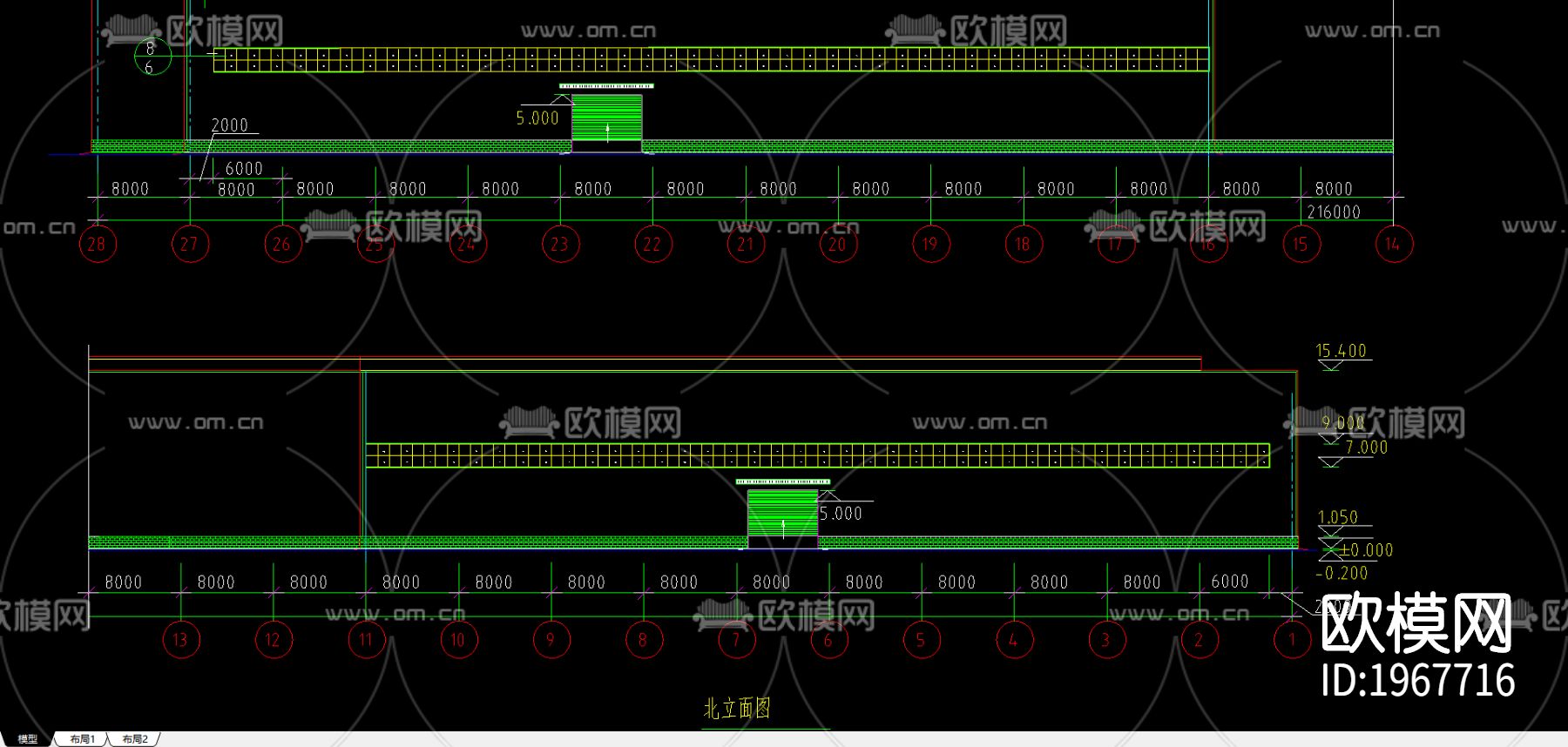 屋顶立面节点图下载（渲染图2）