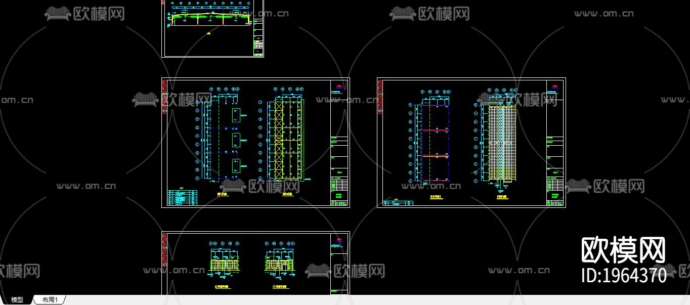 办公楼cad施工图下载（渲染图1）