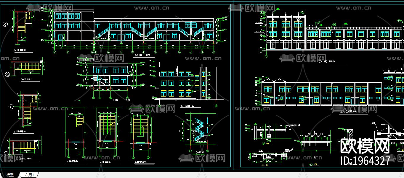 某沿街房建筑扩出图下载（渲染图3）