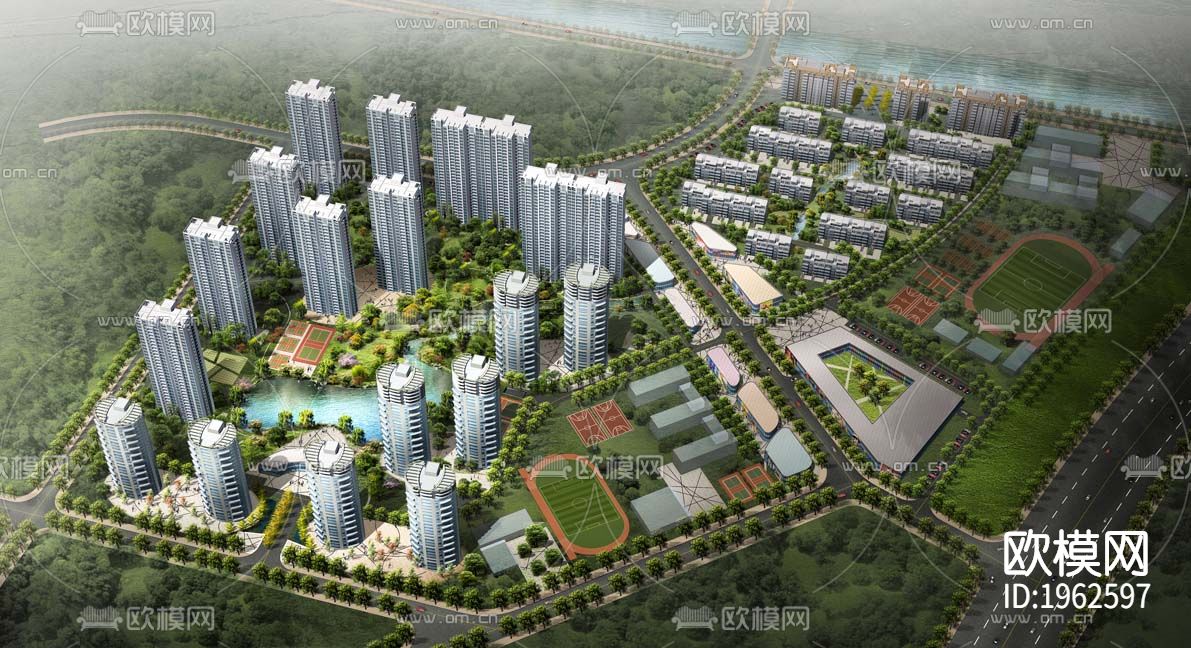 小区规划总图下载（渲染图2）