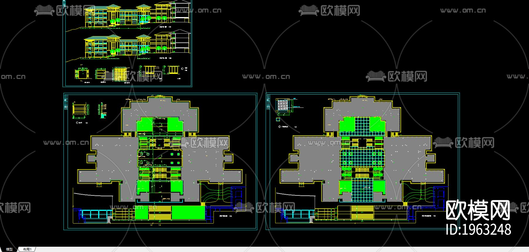 教学楼cad施工图下载