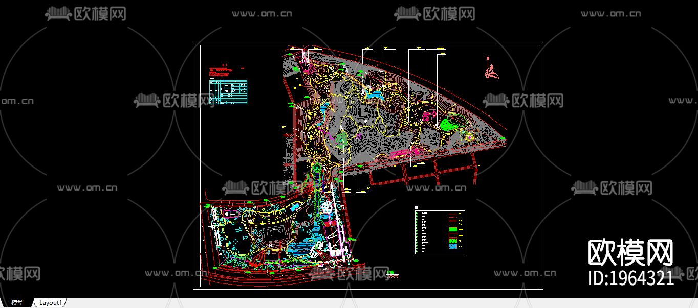 园博园cad总平面图下载（渲染图1）