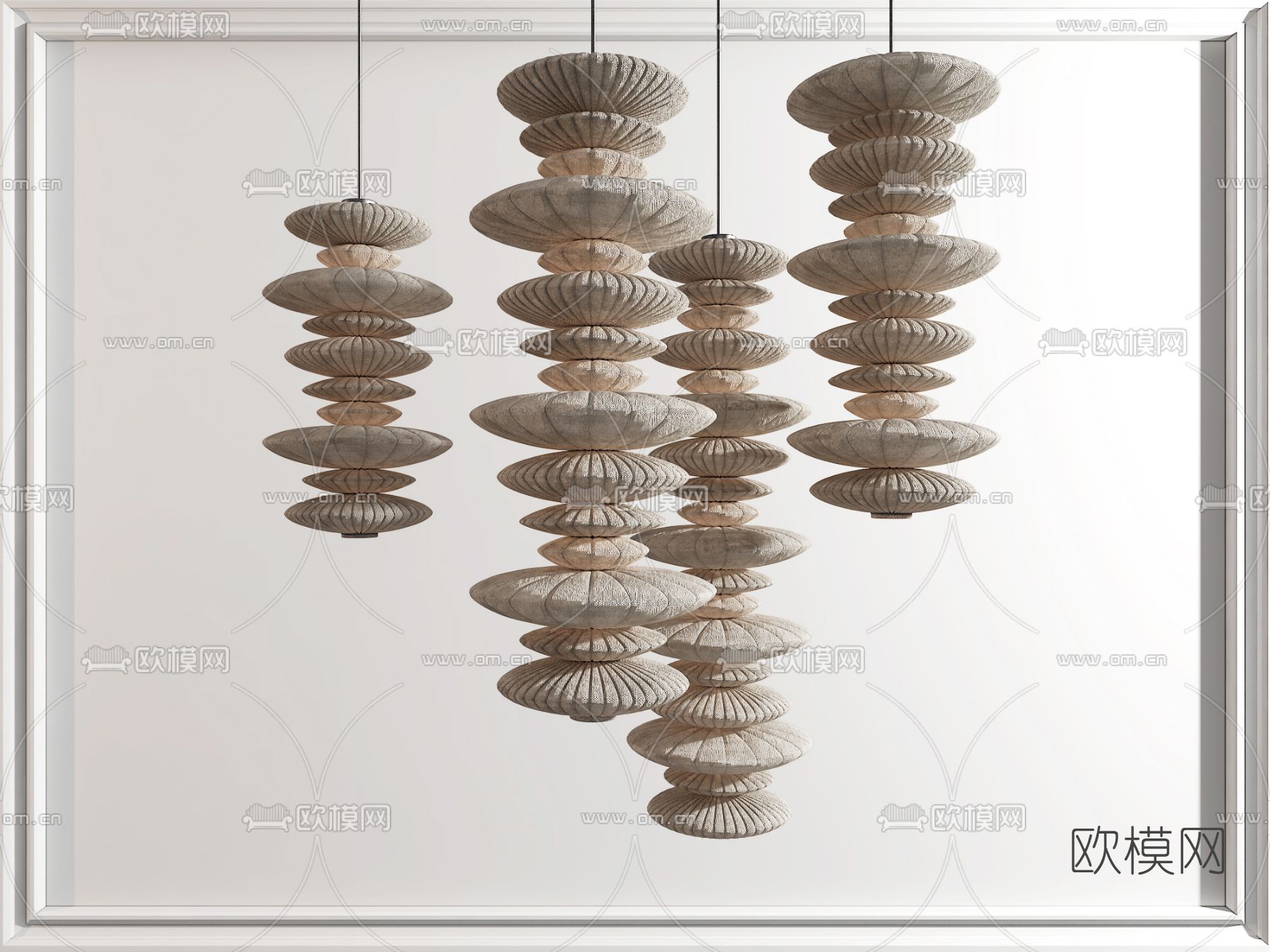 侘寂装饰吊灯3d模型下载