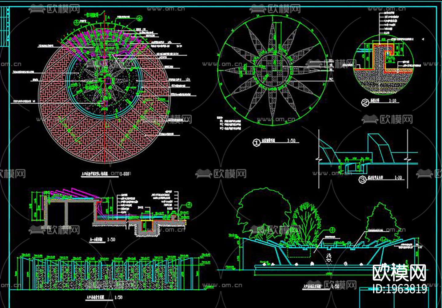 喷泉cad图纸下载（渲染图10）