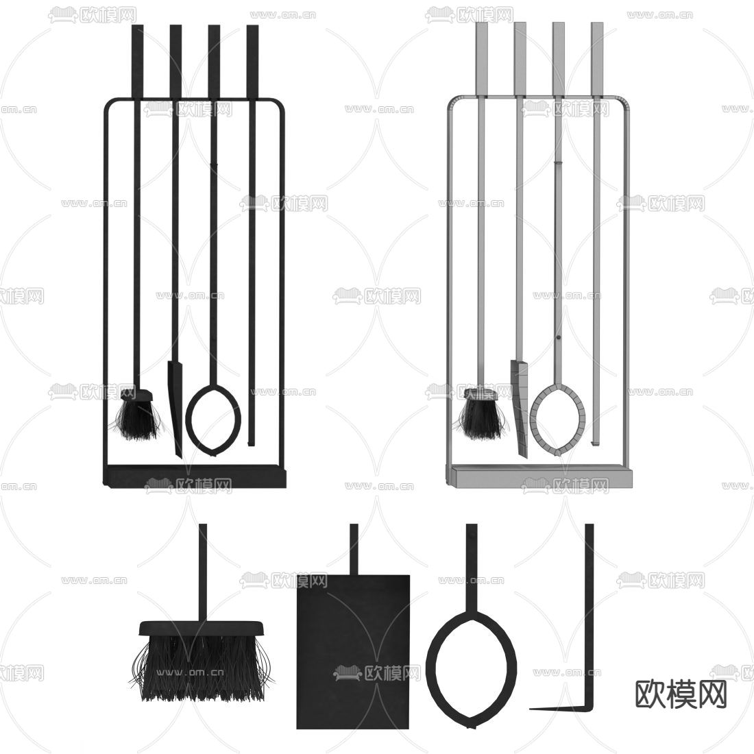 现代壁炉免费3d模型下载（渲染图2）