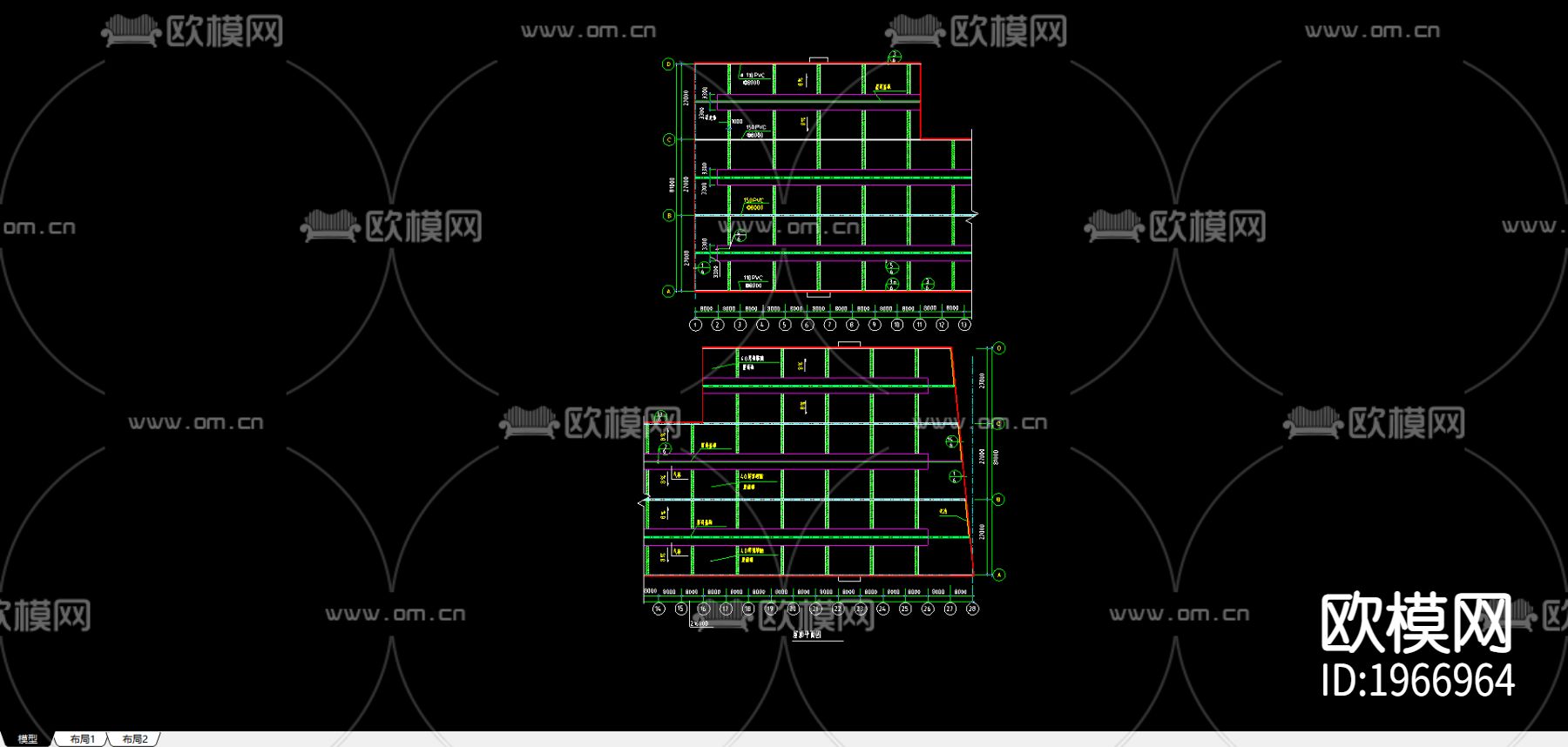 屋顶平面图节点大样下载（渲染图1）
