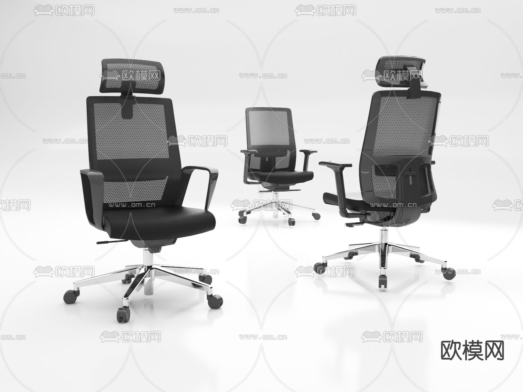 现代网布办公椅3d模型下载