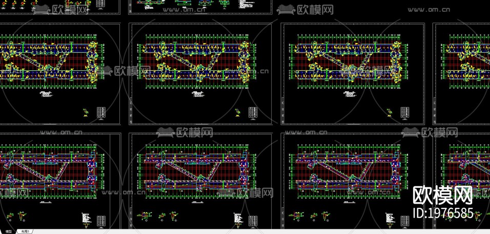 學(xué)院建筑cad施工圖下載(渲染圖1)