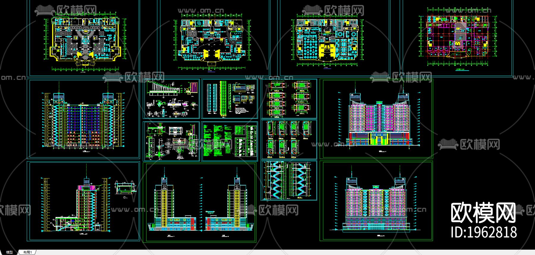 广场建筑cad图纸下载（渲染图3）