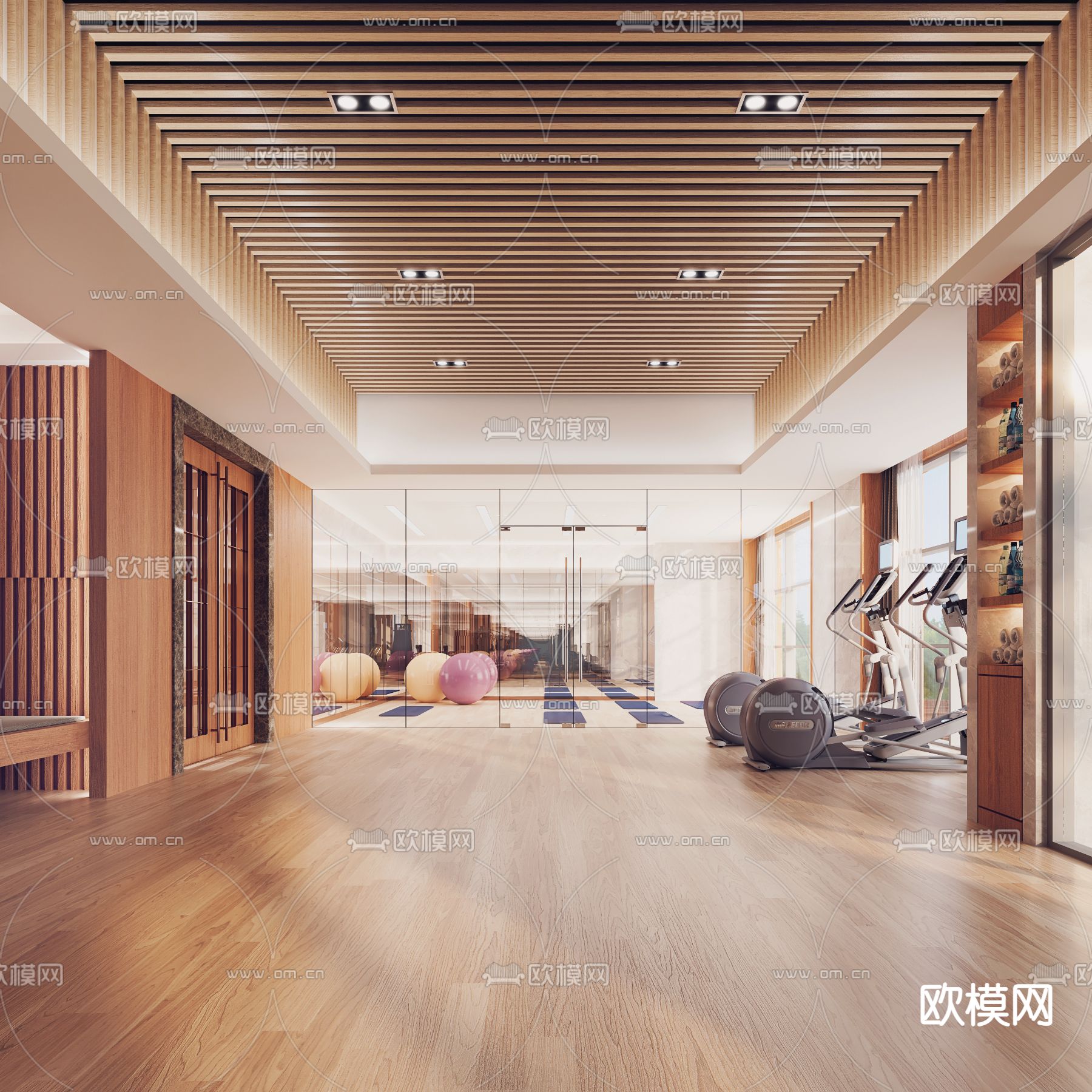 现代健身房3d模型下载（渲染图2）