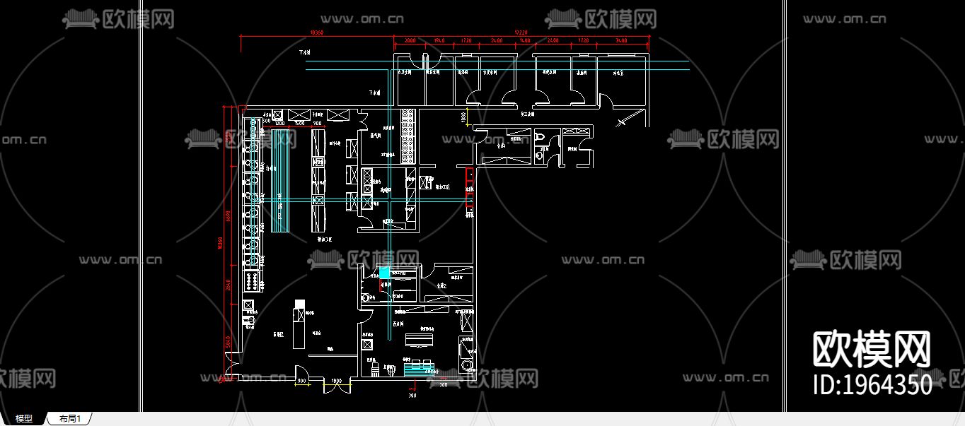 星级酒店厨房平面图纸下载