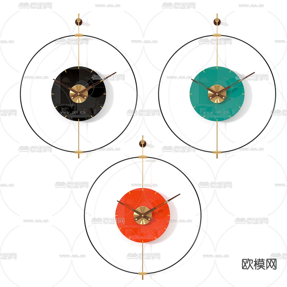 现代极简挂钟3d模型
