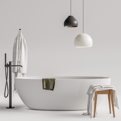  现代浴缸su模型 