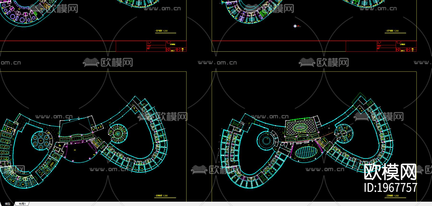 花园cad总平面布置图下载（渲染图4）