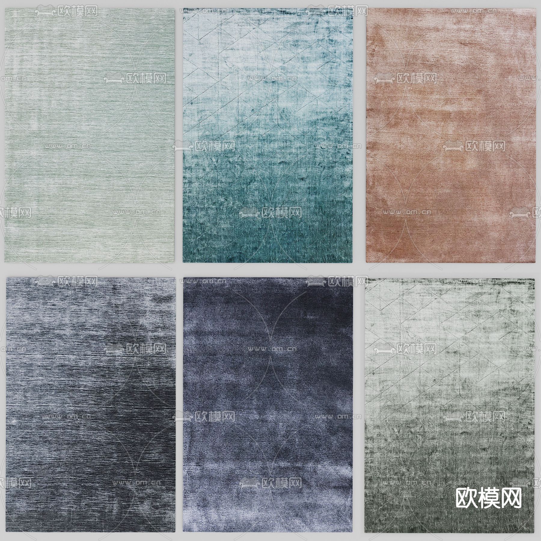 现代布艺地毯su模型下载（渲染图1）