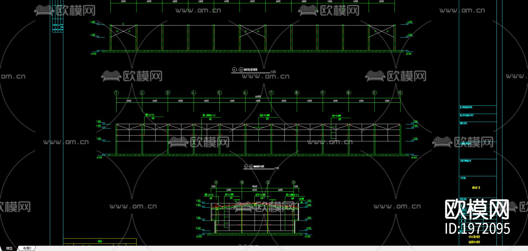南京金太阳石材城工程CAD图下载（渲染图2）