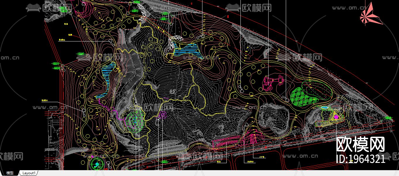 园博园cad总平面图下载（渲染图2）