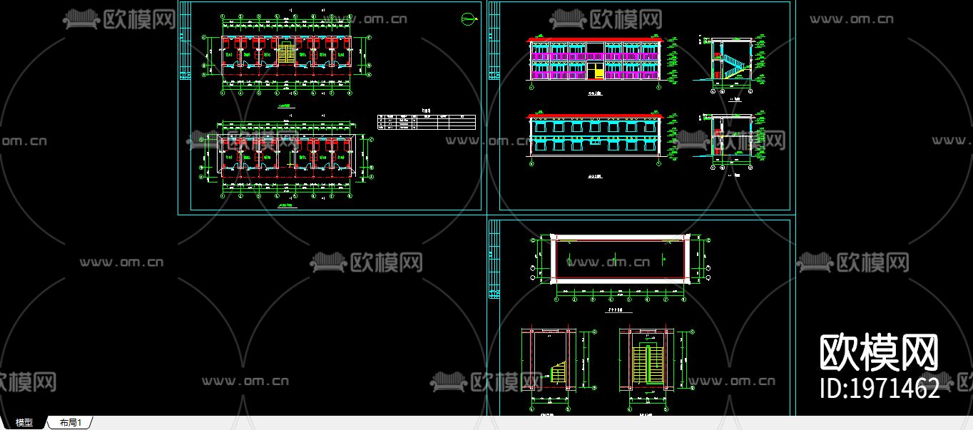 藏式学生宿舍cad施工图下载（渲染图1）