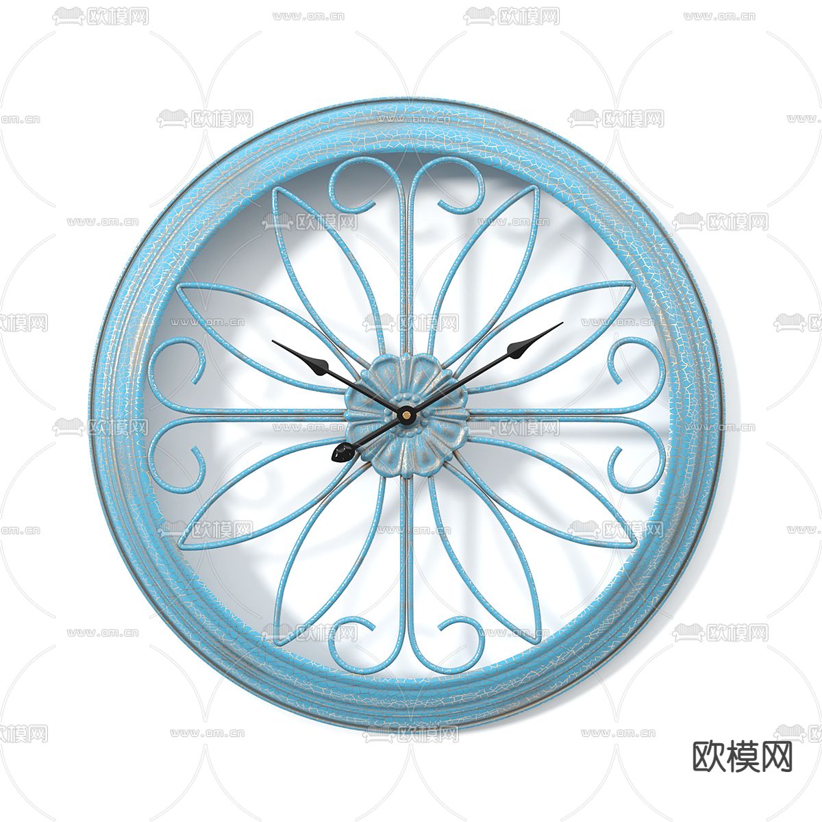 工业风复古雕花挂钟3d模型