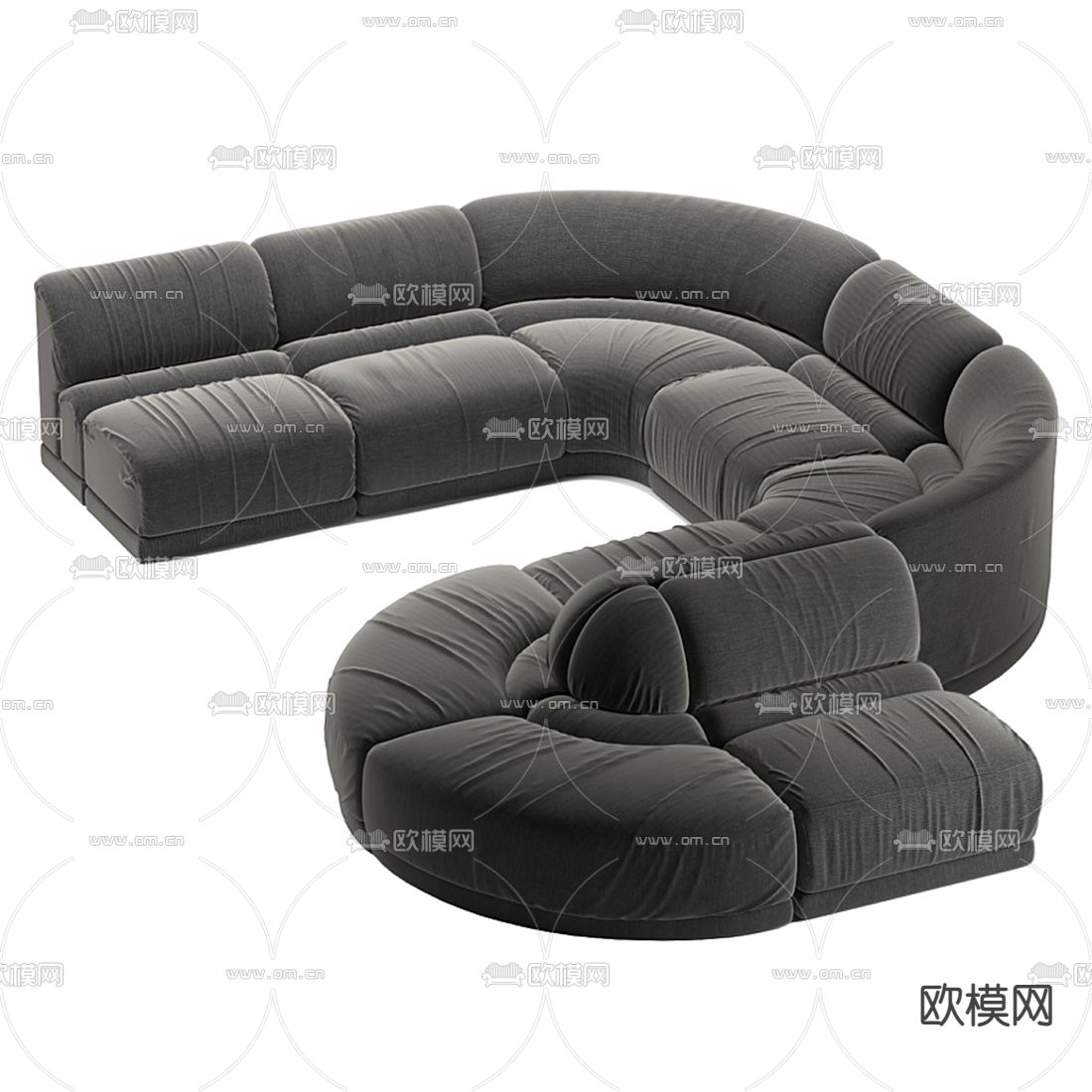 Cassina 转角多人沙发3d模型下载（渲染图2）