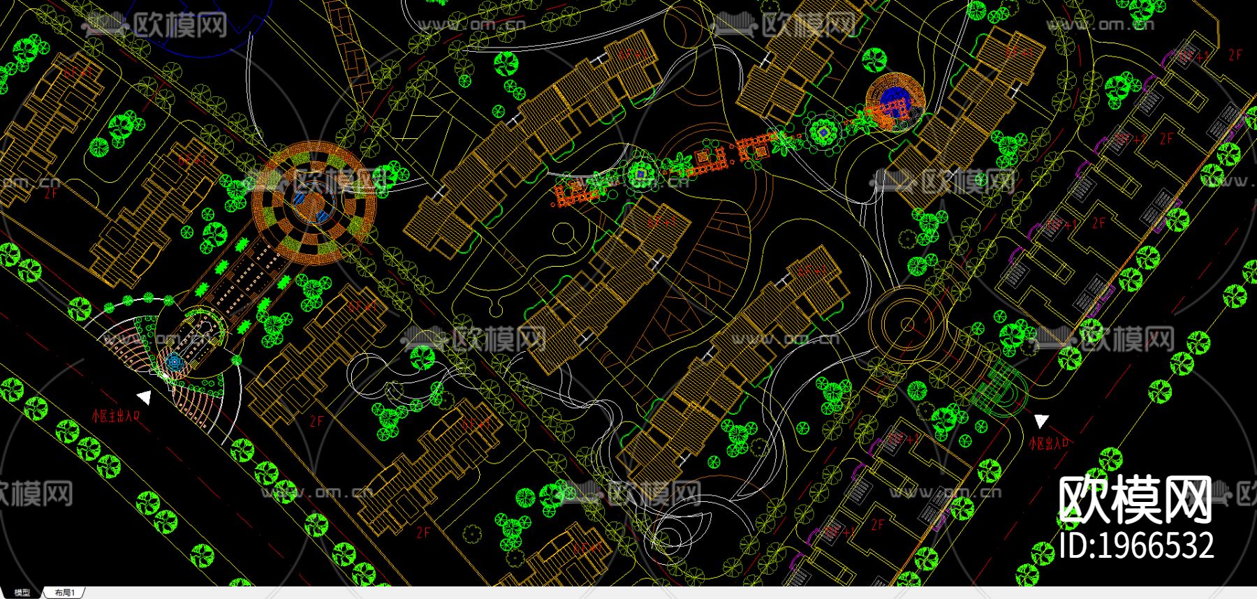 天林花园规划方案cad施工图下载（渲染图3）