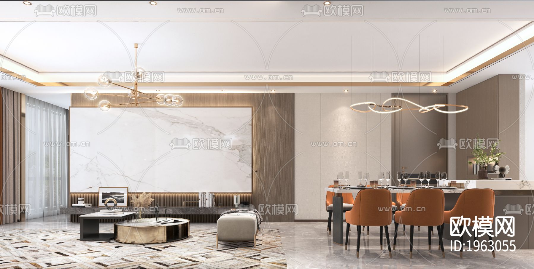 样板房施工图下载（渲染图3）