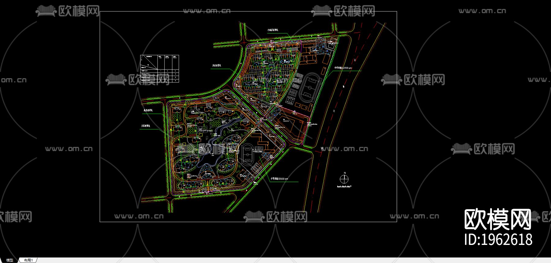 农贸市场建筑施工图下载（渲染图3）
