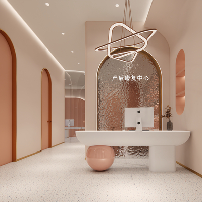  现代美容SPA店产后康复中心su模型 