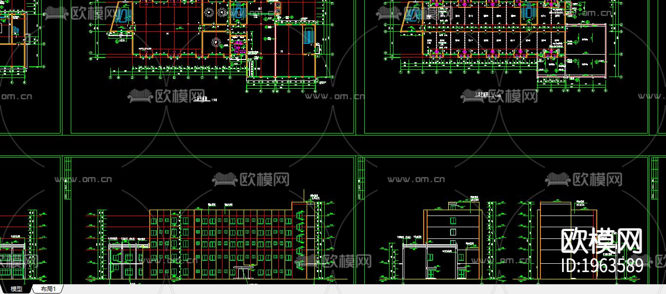 食堂综合楼施工图下载（渲染图2）