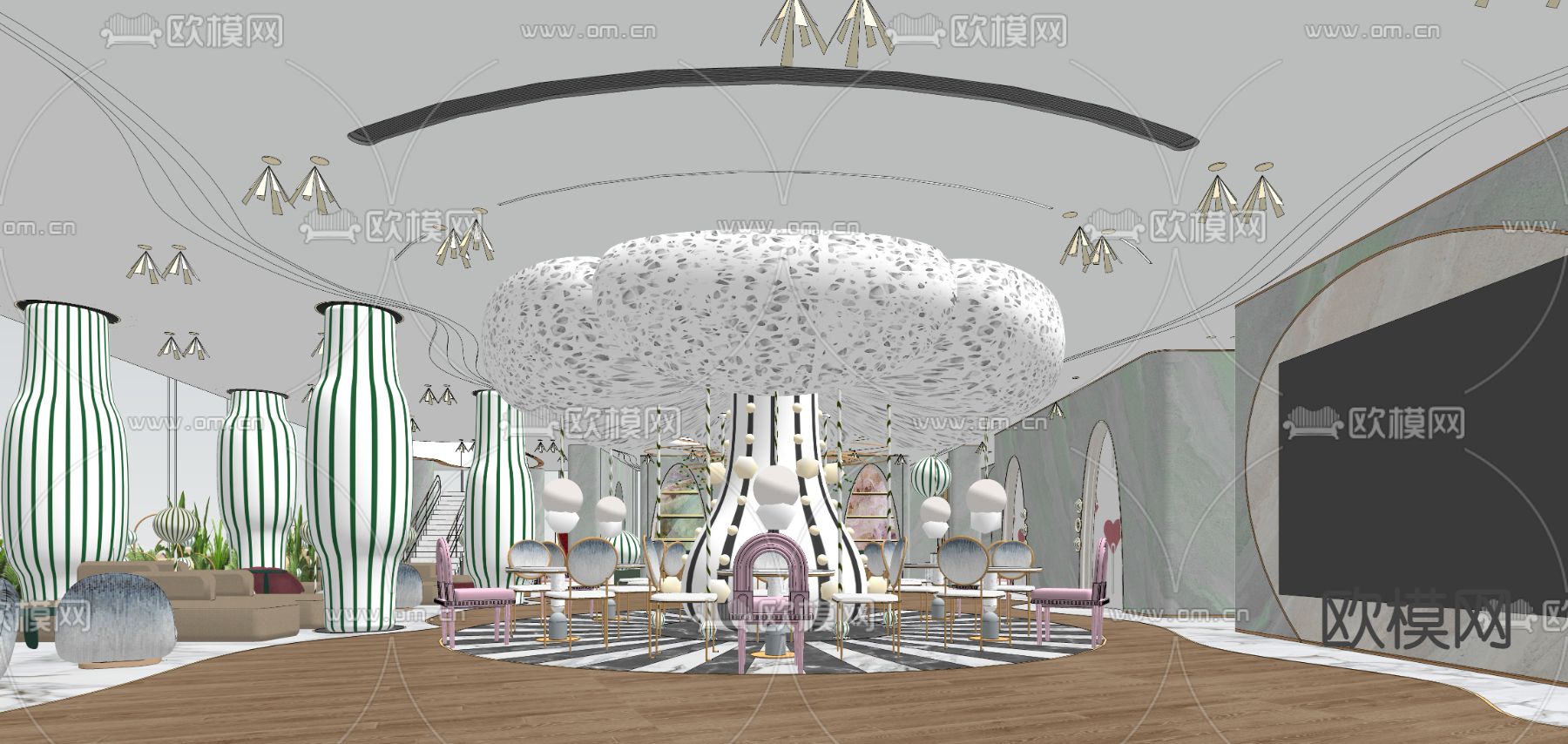 现代售楼处su模型下载（渲染图2）