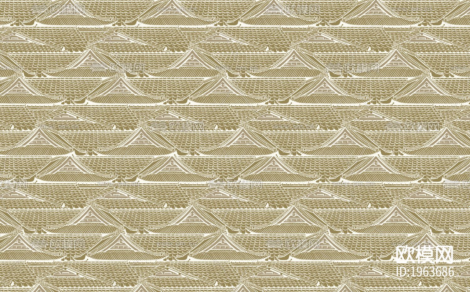 新中式立体精雕墙纸下载（渲染图4）