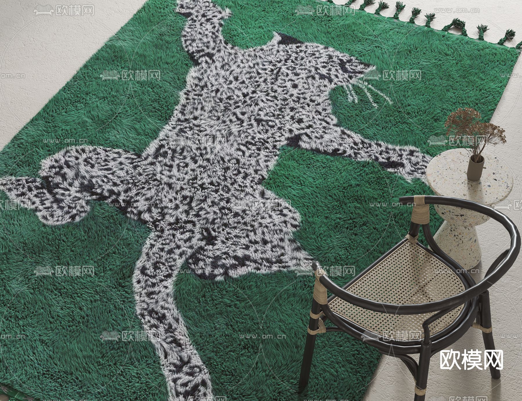 侘寂布艺地毯3d模型