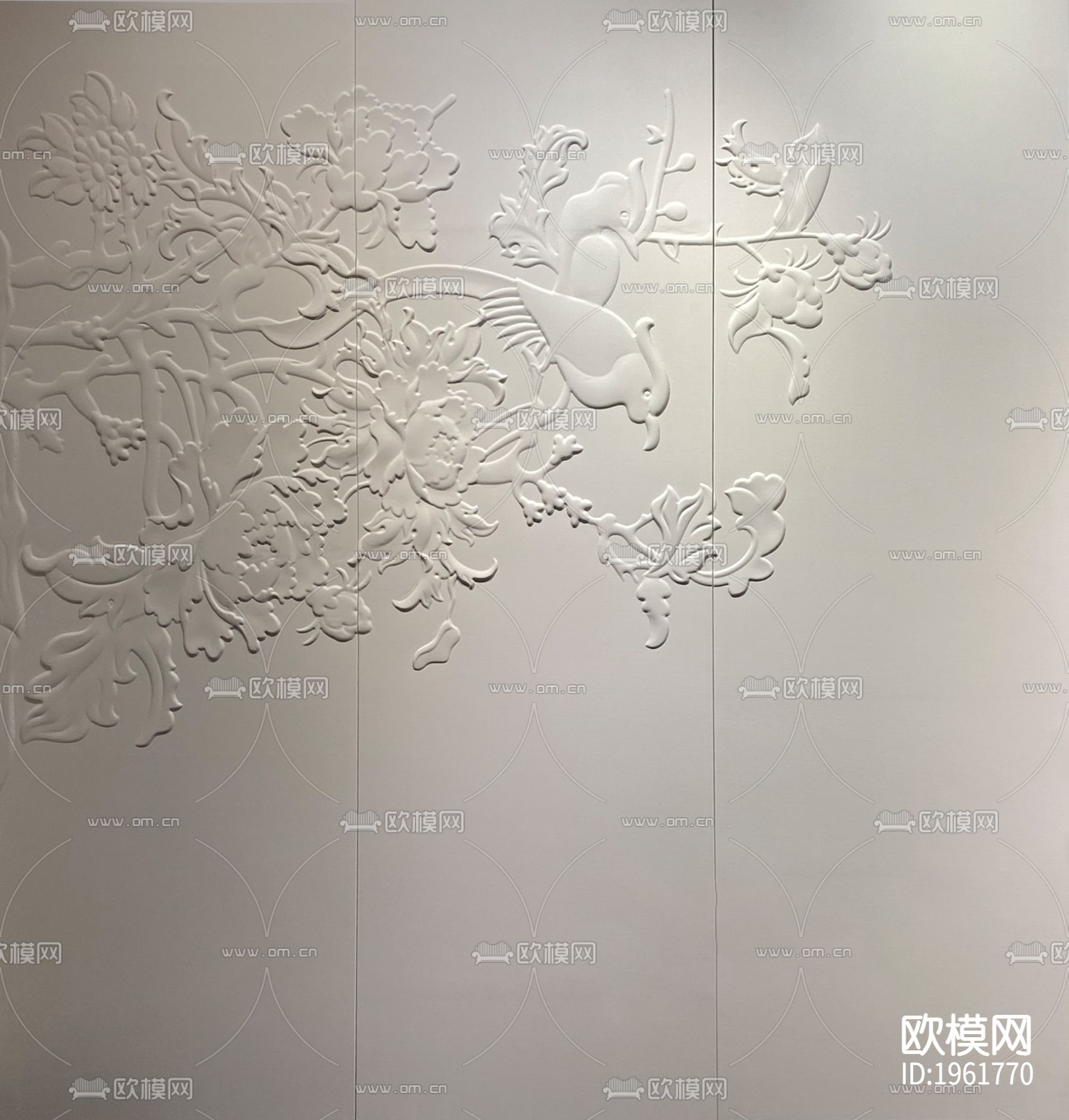 工艺硬包背景墙下载（渲染图1）