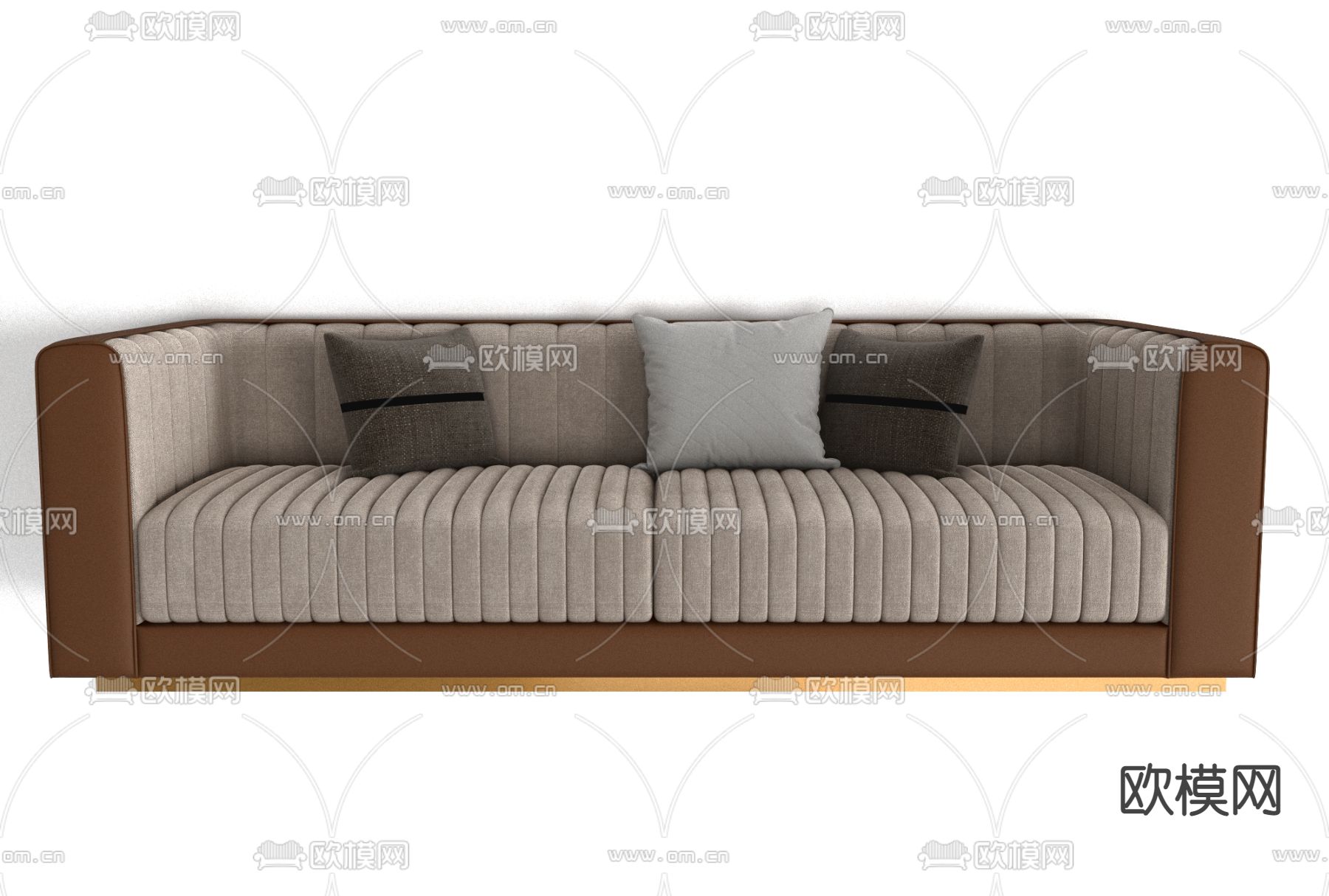 现代布艺双人沙发免费3d模型下载